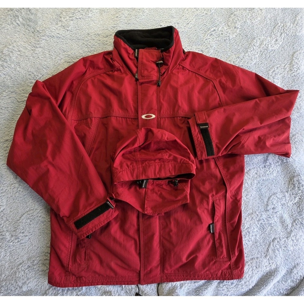Oakley Jacket Men's XL Vintage Software Burgundy Waterproof Windbreaker Ski Y2K - Picture 3 of 16